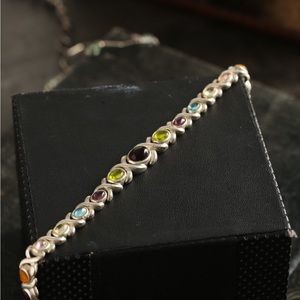 Vintage 925 Sterling silver zircon stone bracelet